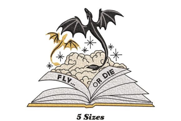 Book Dragon Magic: A Charming Embroidery Design