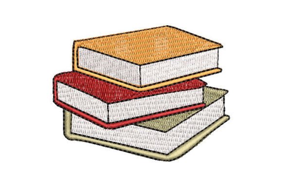 Charming Three School Books Embroidery Design