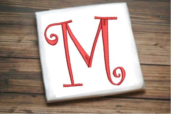 Elegant M Monogram for Business Embroidery