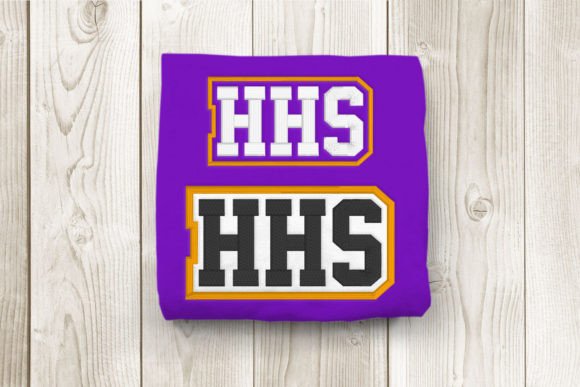 HHS High School Initials Embroidery: A Stylish School Spirit Design