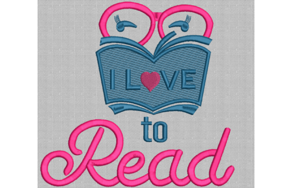 I Love to Read: A Charming Embroidery Design