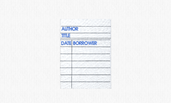 Library Checkout Card: A Nostalgic Embroidery Gem