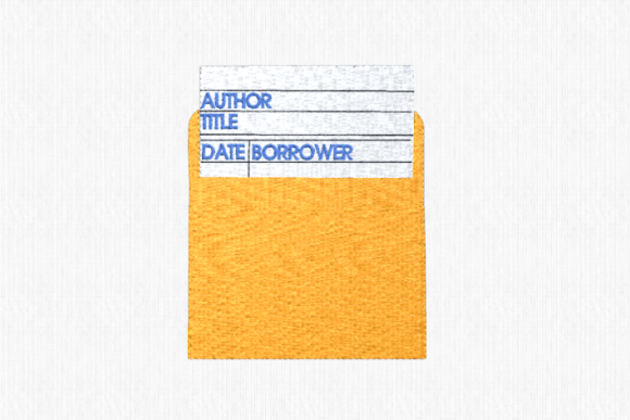 Library Checkout Pocket: A Charming Embroidery Design